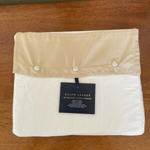 NEW Ralph Lauren Organic Sateen Border Flat Sheet